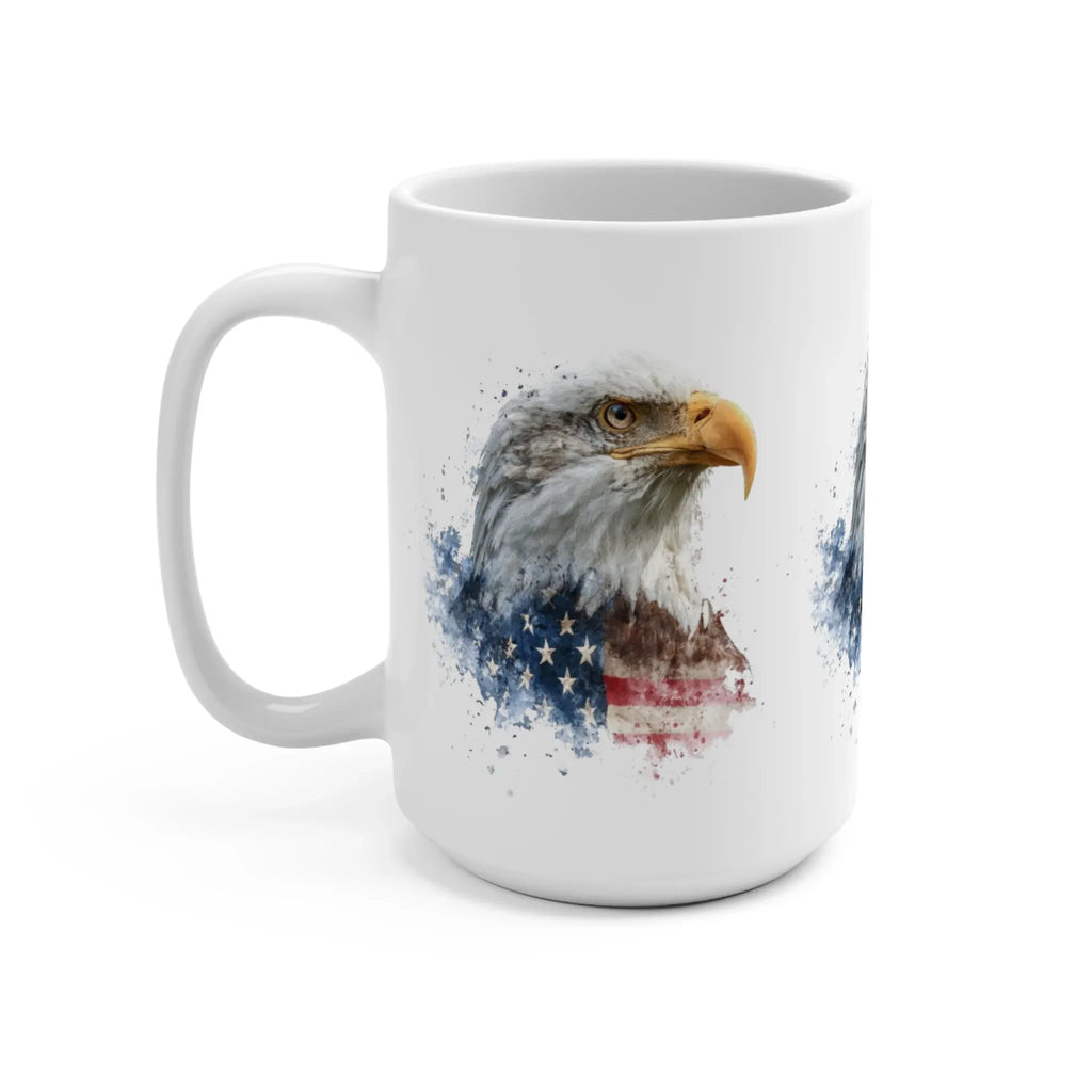 American Flag Bald Eagle mug | Patriotic USA eagle 15oz coffee mug - 250 USA Celebration