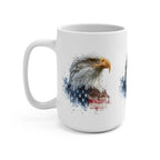American Flag Bald Eagle mug | Patriotic USA eagle 15oz coffee mug - 250 USA Celebration