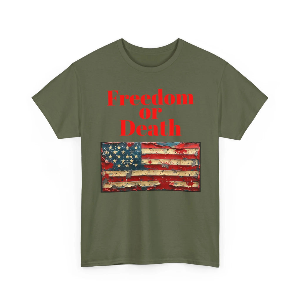 Freedom or Death American Flag T-Shirt | America First Vintage Flag Tee, Patriotic T-Shirt, America First, 250 America - 250 USA Celebration