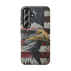 American Flag Bald Eagle phone case | Patriotic iPhone cover, cracked vintage flag design - 250 USA Celebration