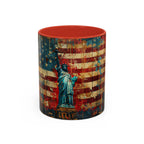 Liberty Statue American Flag Coffee Mug — Patriotic Vintage Accent Mug (11/15oz)