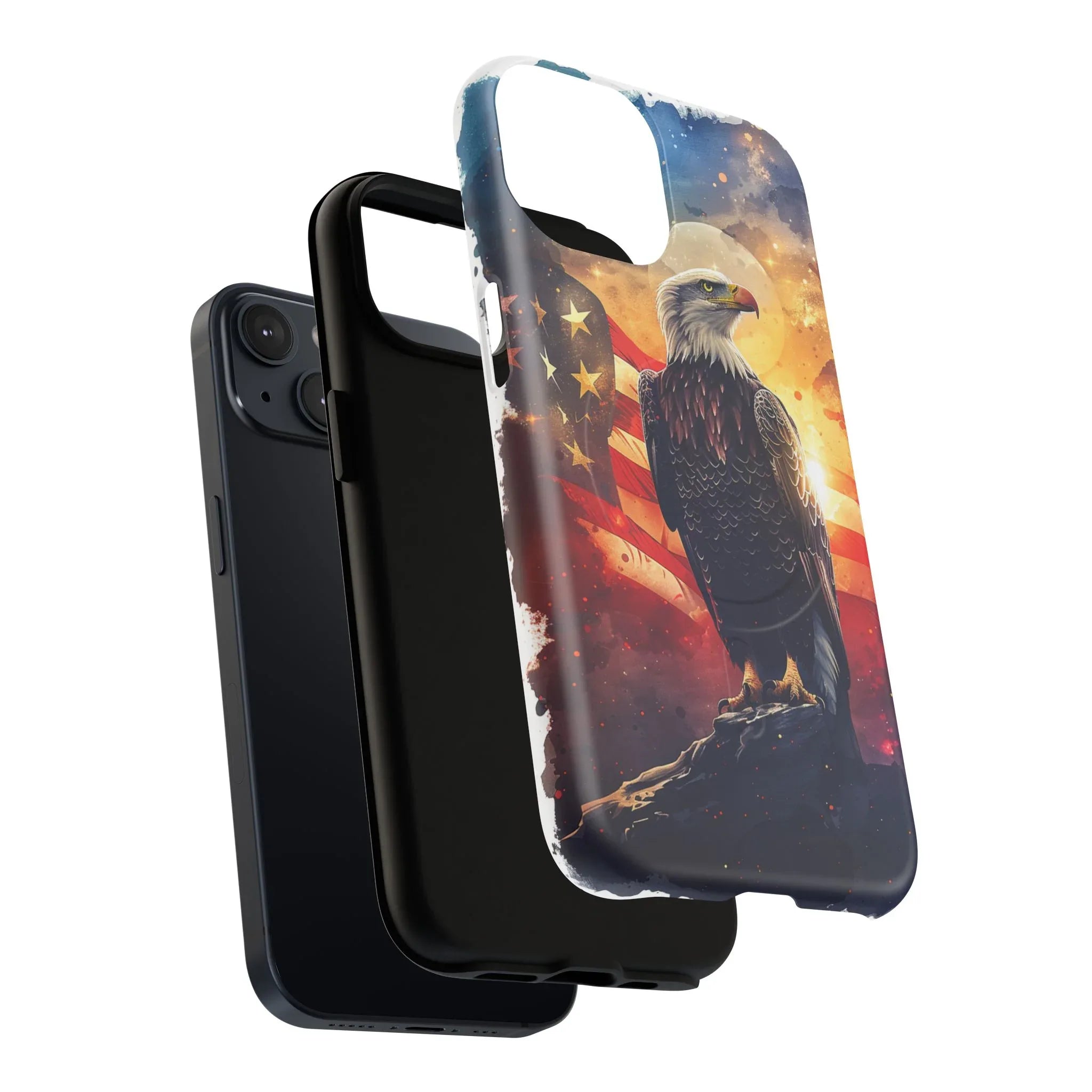Patriotic Eagle Magnetic Phone Case, Tough Phone Covers, Americana Gifts, Unique Cell Phone Case, Fourth of July, Veterans Day - 250 USA Celebration