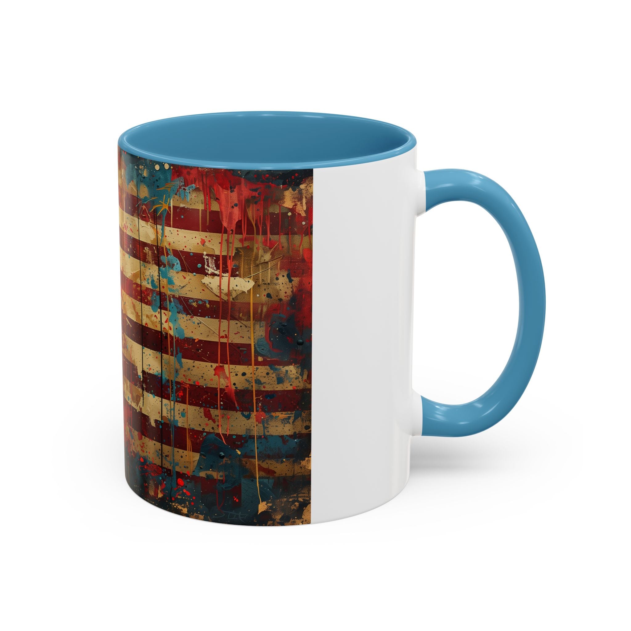 Liberty Statue American Flag Coffee Mug — Patriotic Vintage Accent Mug (11/15oz)