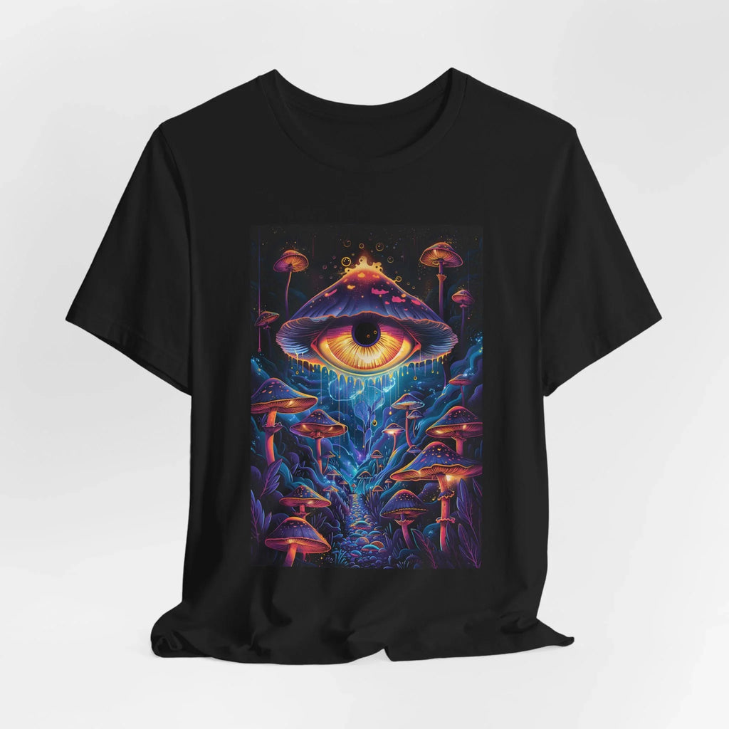 Glowing Third Eye Psychedelic Mushrooms T-Shirt | Neon Lava Lamp Blacklight - 250 USA Celebration