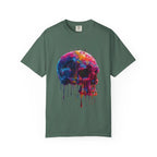 Colorful Drip Skull T-shirt | Watercolor Skull Shirt, Artistic Gothic Tee - 250 USA Celebration