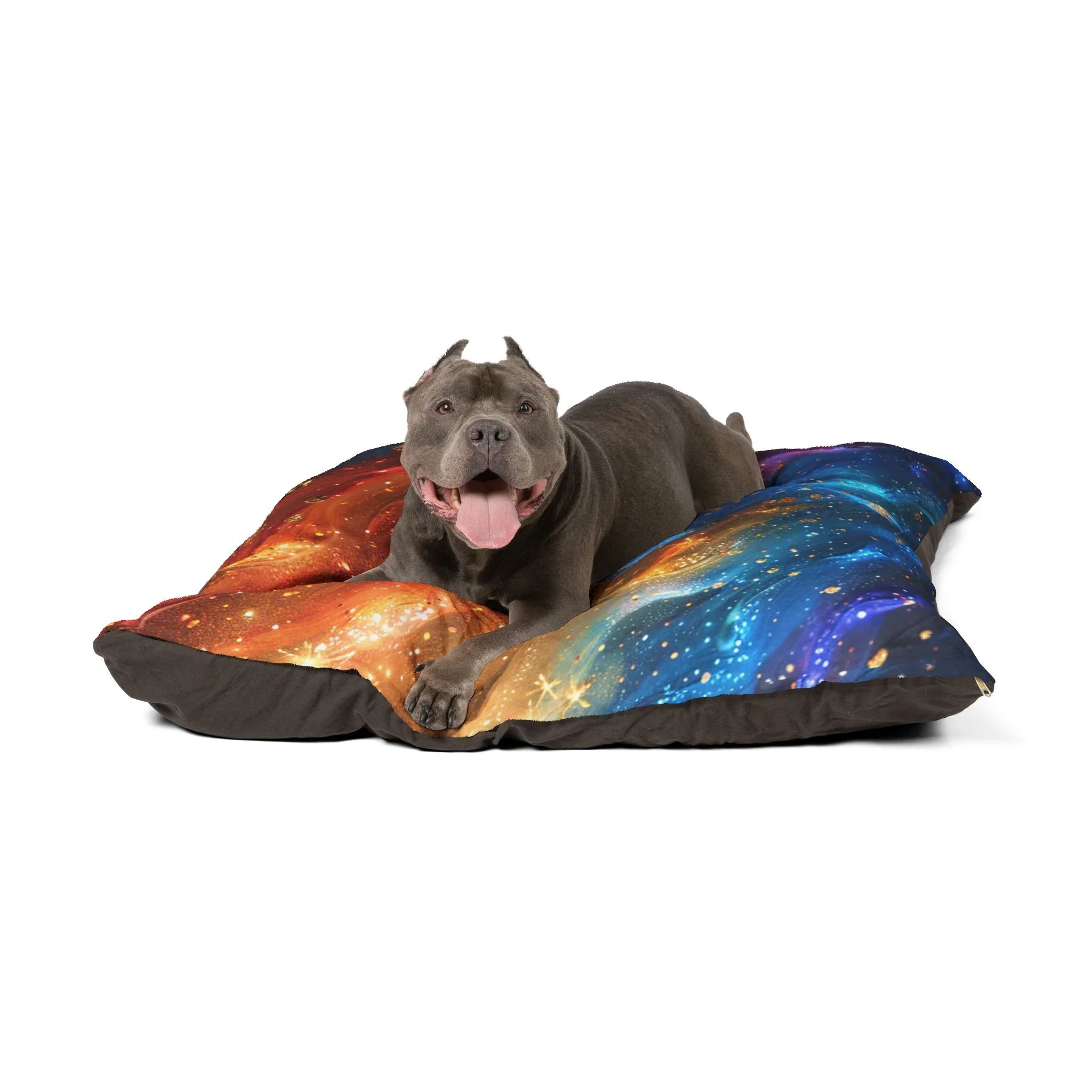Galaxy Nebula Pet Bed | Colorful Space Swirl Dog Cat Cushion - 250 USA Celebration