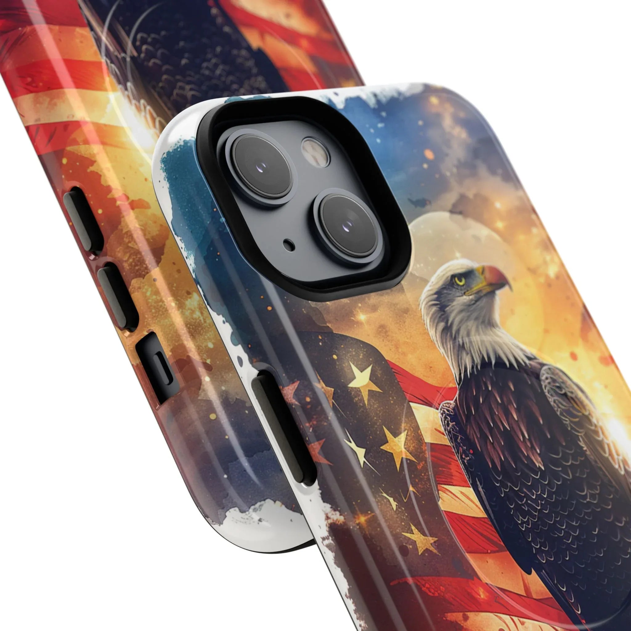 Patriotic Eagle Magnetic Phone Case, Tough Phone Covers, Americana Gifts, Unique Cell Phone Case, Fourth of July, Veterans Day - 250 USA Celebration