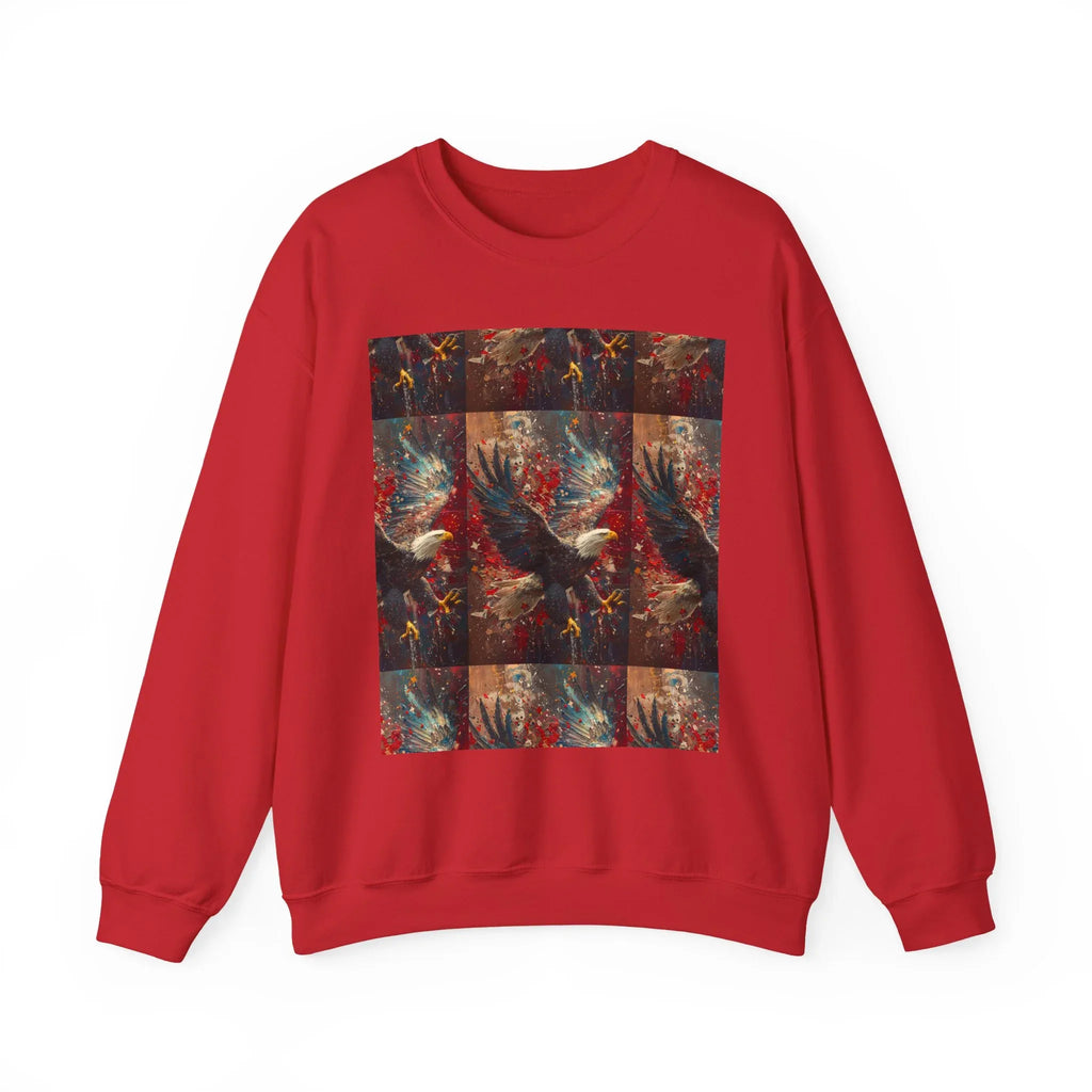 God Bless America Eagle Artwork crewneck sweatshirt | Patriotic eagle collage - 250 USA Celebration