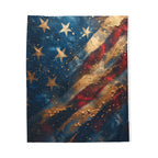 Abstract American Flag Velveteen Plush Blanket | Stars Stripes Patriotic Decor - 250 USA Celebration