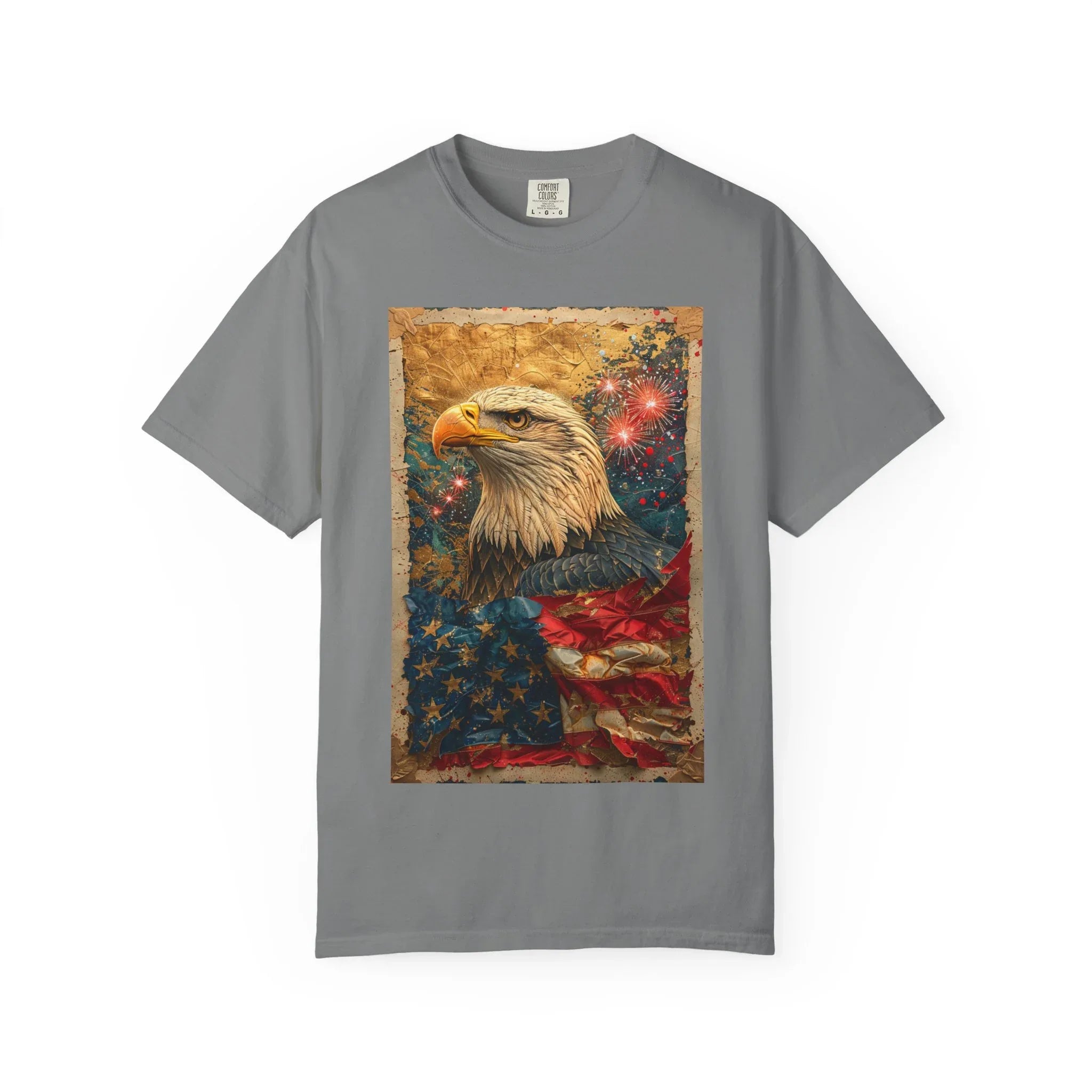 Bald Eagle with American Flag T-Shirt | Patriotic Vintage USA - 250 USA Celebration