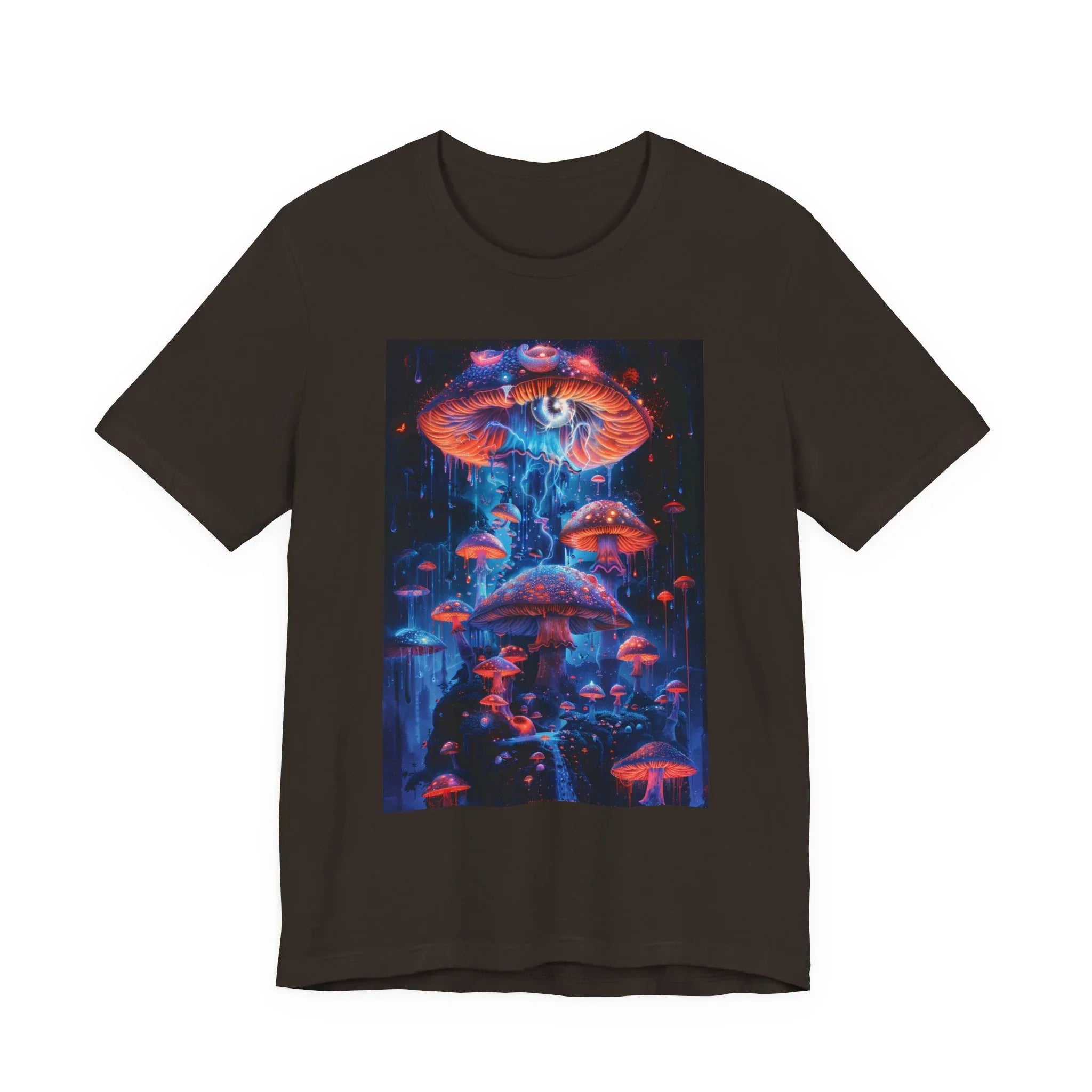 Glowing Third Eye Psychedelic Mushrooms T-Shirt | Neon Lava Lamp Blacklight - 250 USA Celebration