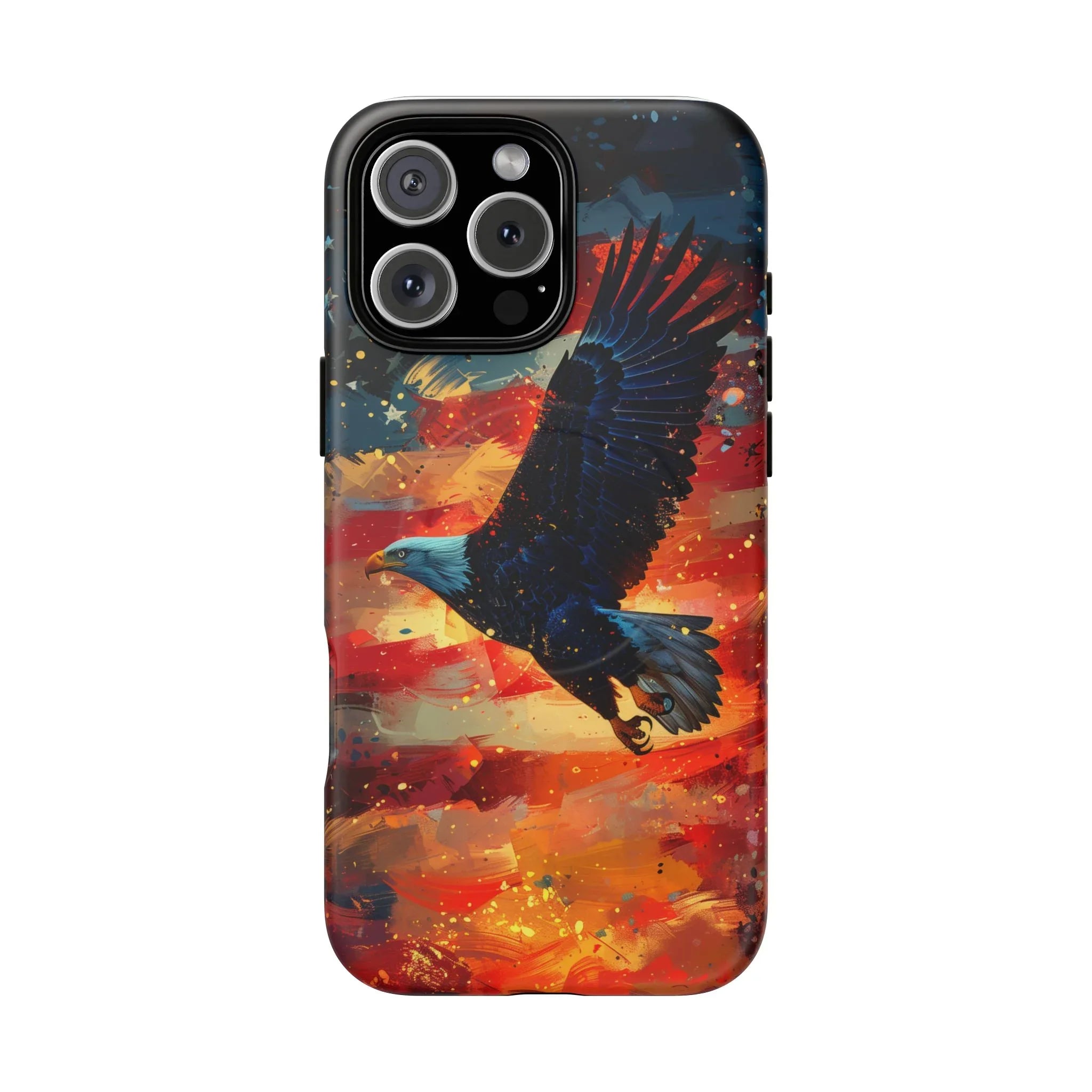 Eagle Flag Magnetic Phone Case, Patriotic iPhone Cover, Tough Cell Phone Cases, Gift for Veterans, Independence Day Accessories - 250 USA Celebration
