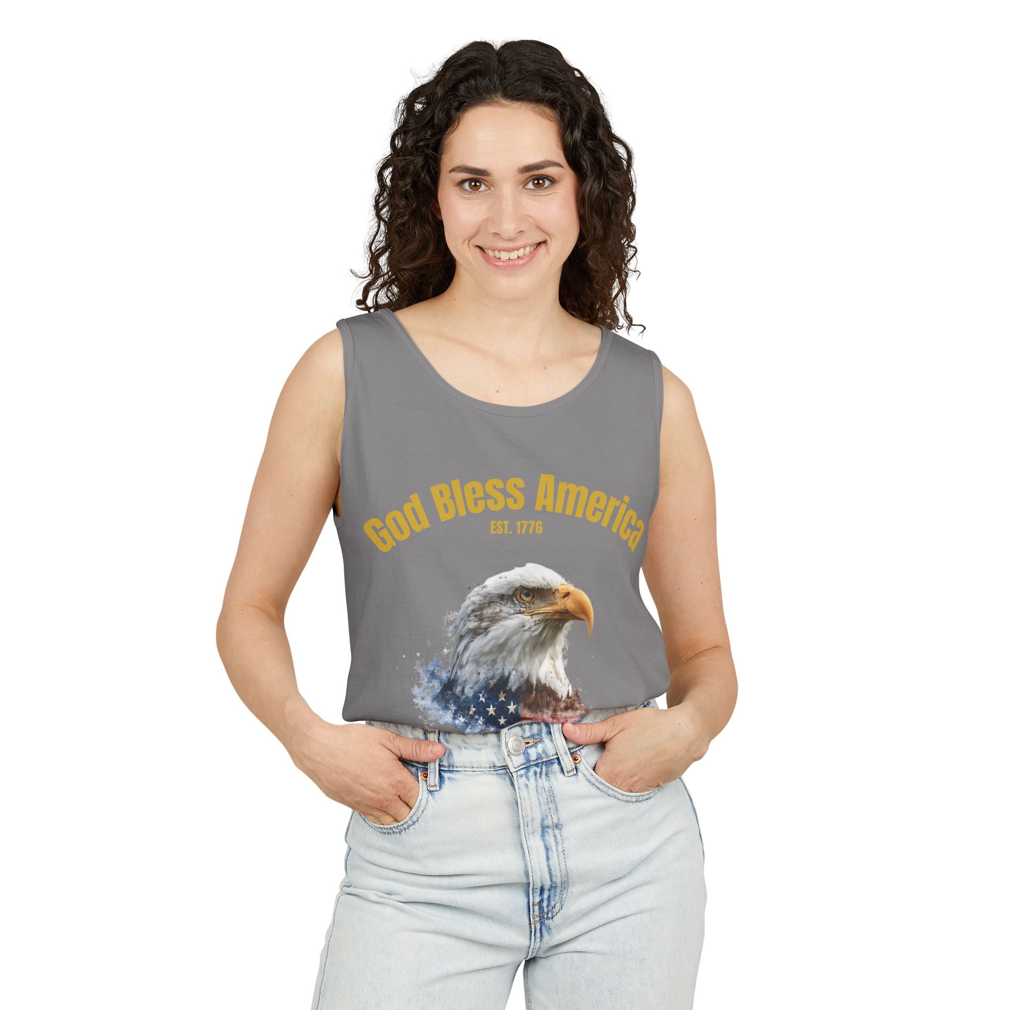 America 250 Tank Top | Official 250th Anniversary Edition American Bald Eagle watercolor flag Tank Top | Patriotic Eagle design