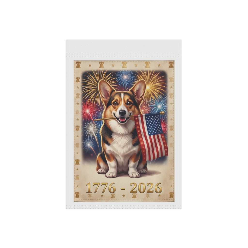 Patriotic Corgi USA Semiquincentennial Garden Flag