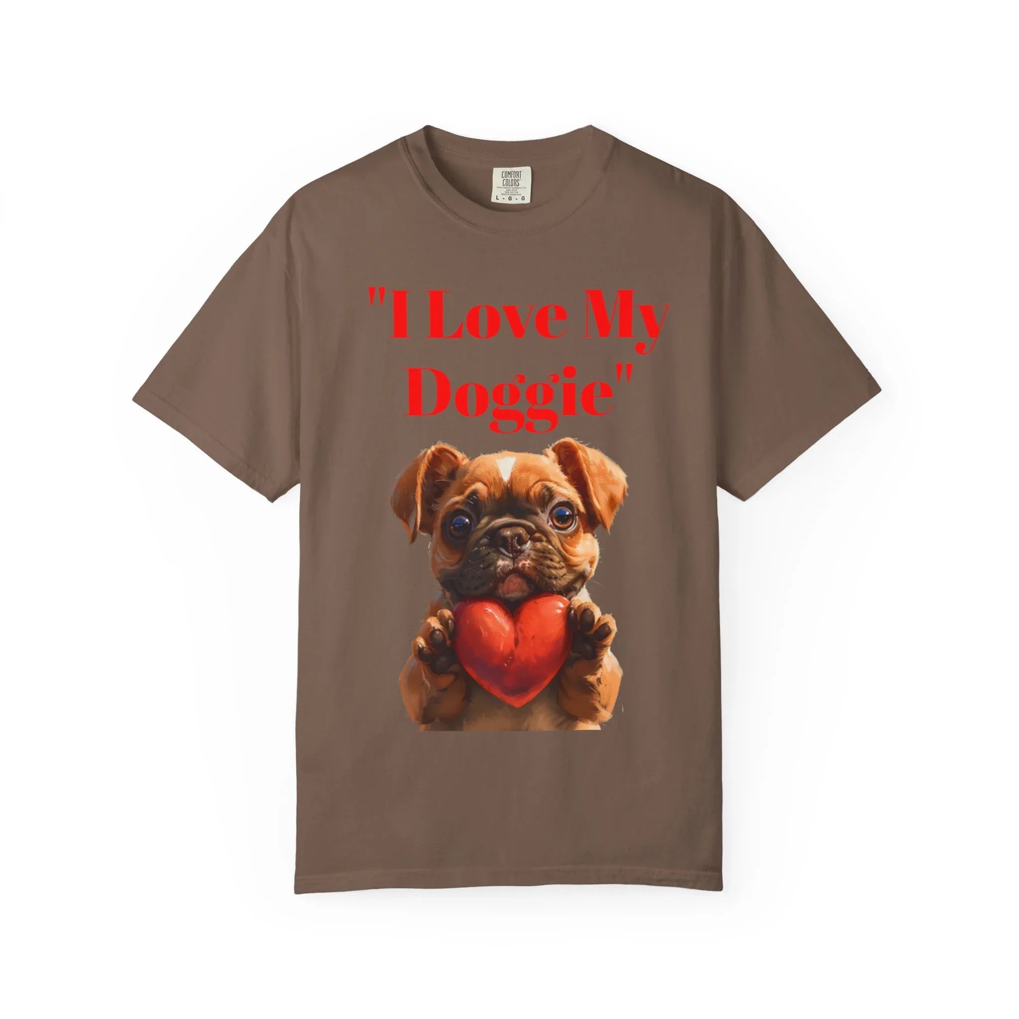 Cute French Bulldog Puppy Holding Red Heart T-shirt | Dog Lover Cartoon - 250 USA Celebration