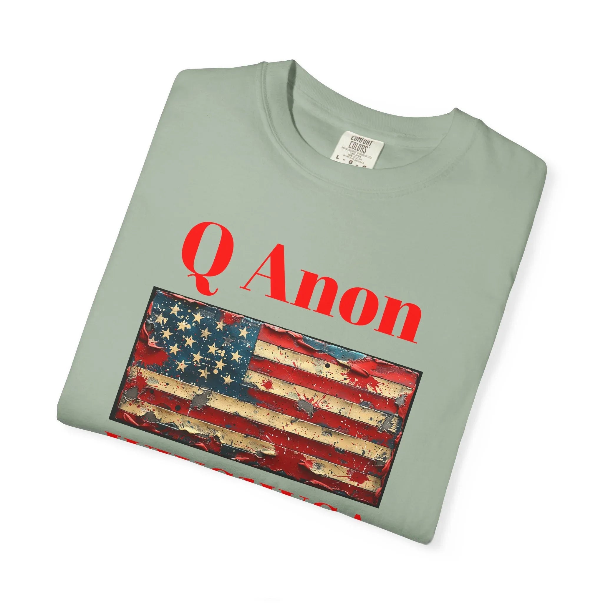 Q Anon WWG1WGA T-Shirt | American Flag Graphic Tee - 250 USA Celebration
