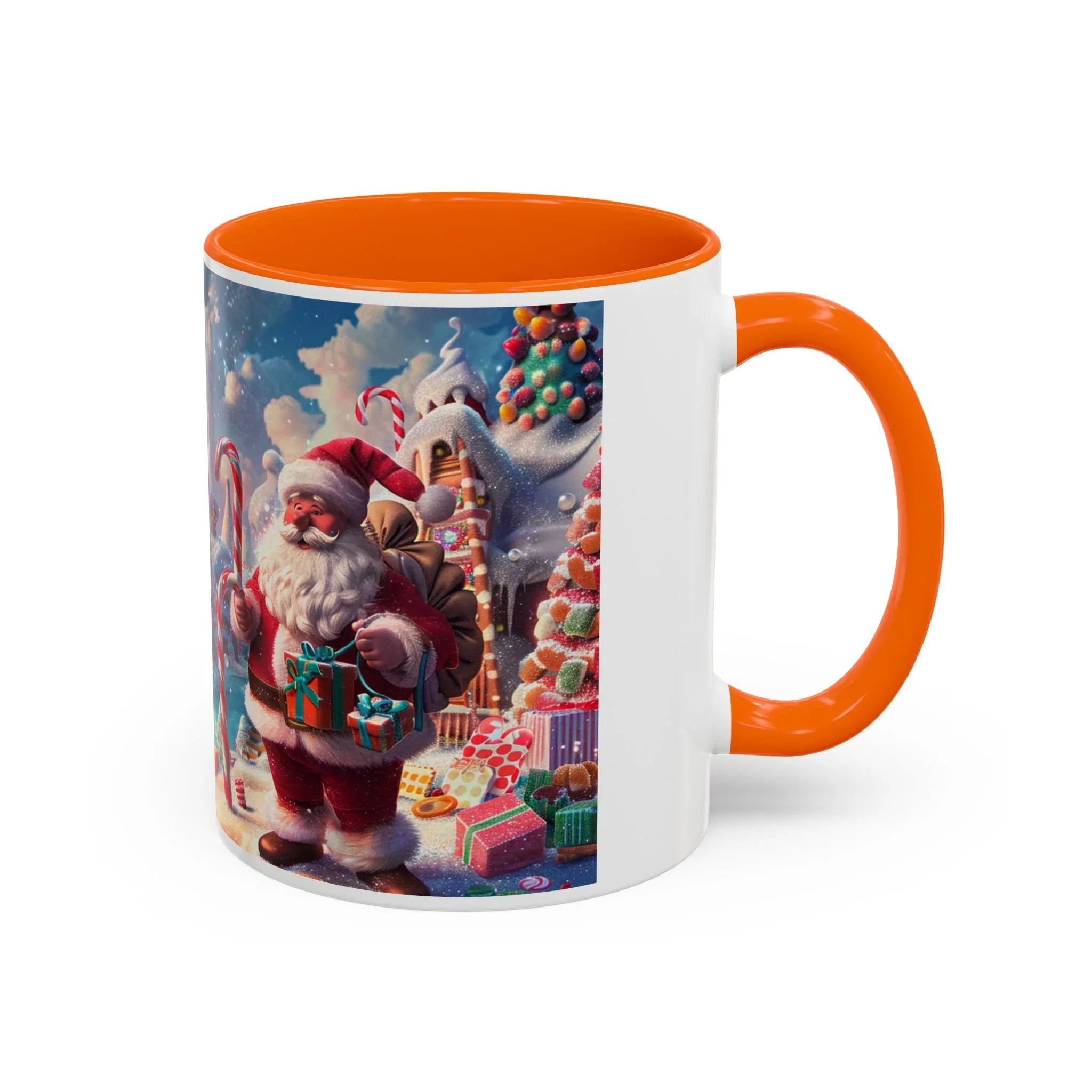 Festive Santa Accent Coffee Mug, Christmas Gift, Holiday Decor, Winter Wonderland, Hot Cocoa Mug, Seasonal Drinkware - 250 USA Celebration