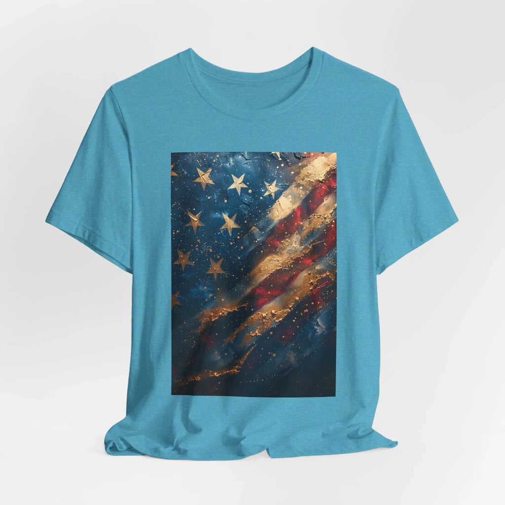 Patriotic Short Sleeve Tee, Unisex Casual Wear, Fourth of July Shirt, Independence Day Gift, Amercan Flag T-Shirt - 250 USA Celebration