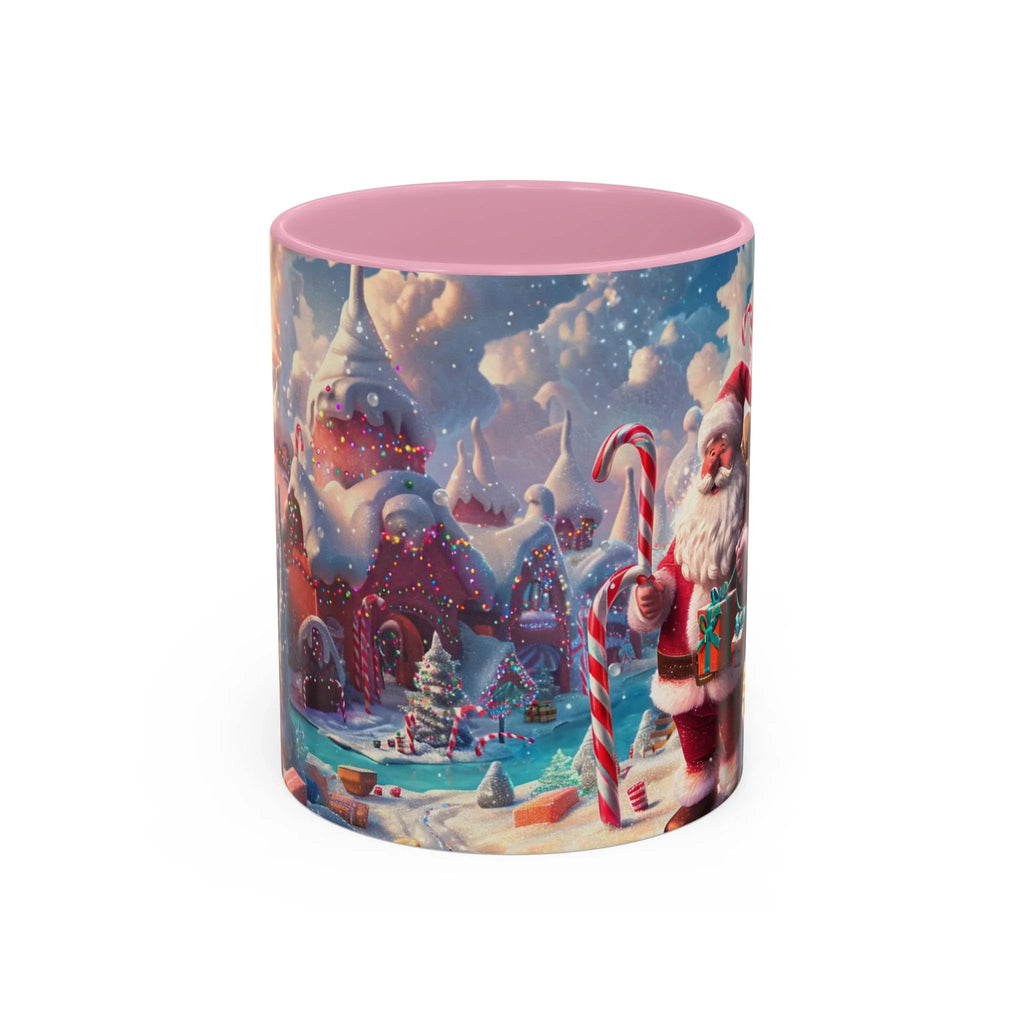 Festive Santa in Candy Wonderland mug | Holiday Christmas ceramic mug - 250 USA Celebration