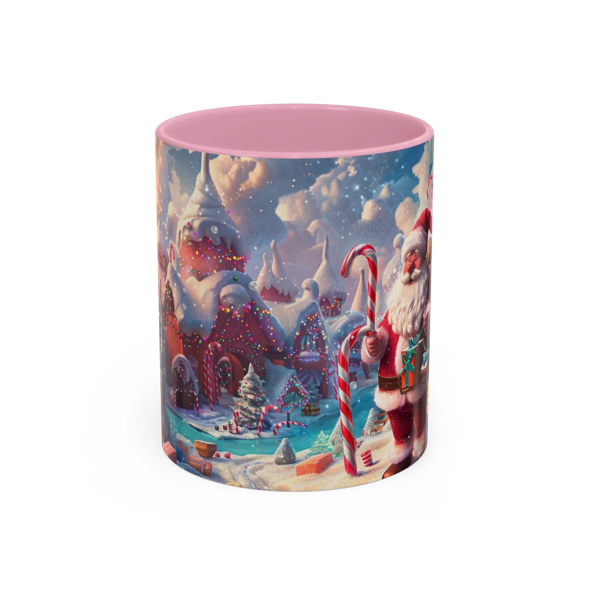 Festive Santa in Candy Wonderland mug | Holiday Christmas ceramic mug - 250 USA Celebration