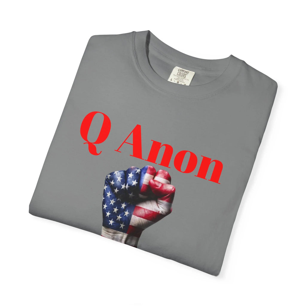Q Anon Fist T-shirt | WWG1WGA Print - 250 USA Celebration
