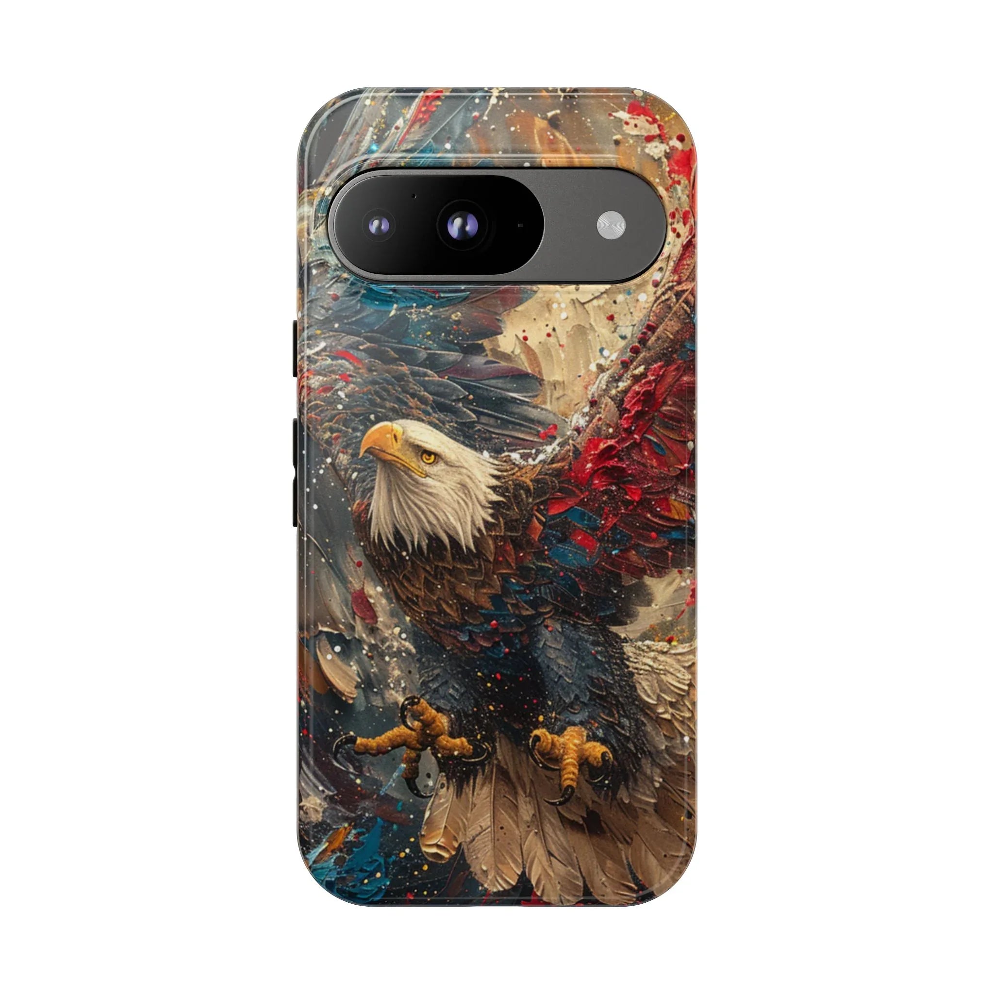 Patriotic Bald Eagle Tough Case | iPhone Phone Case, Red Blue Feather Art - 250 USA Celebration