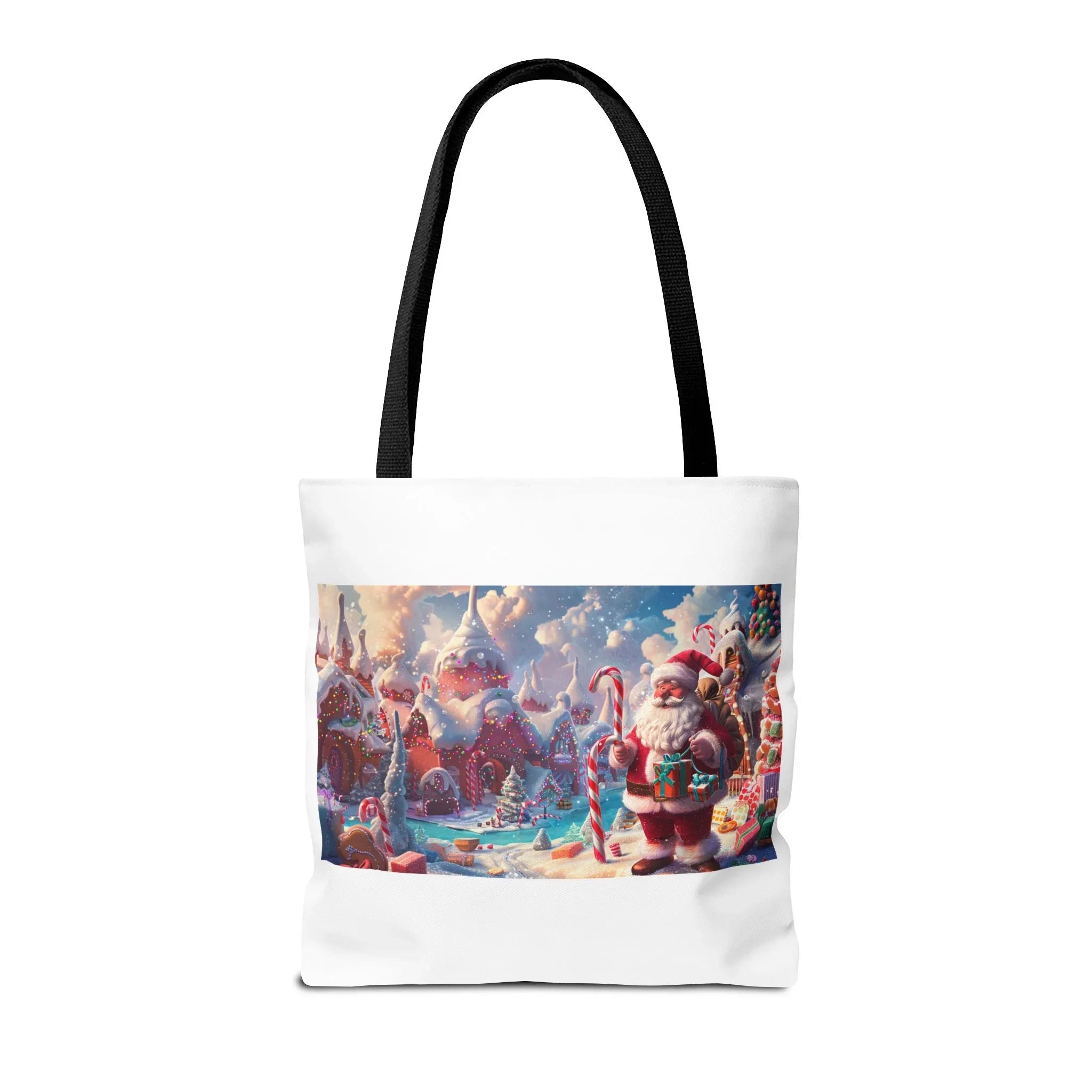 Santa Claus Holiday Tote Bag, AOP Printing, Christmas Gift Bag, Festive Shopping Tote, Fun Winter Accessories, Unique Holiday Item - 250 USA Celebration