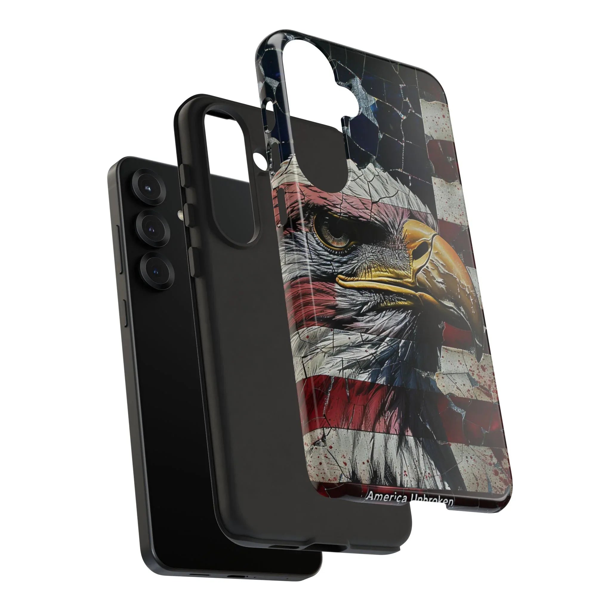 American Flag Bald Eagle phone case | Patriotic iPhone cover, cracked vintage flag design - 250 USA Celebration