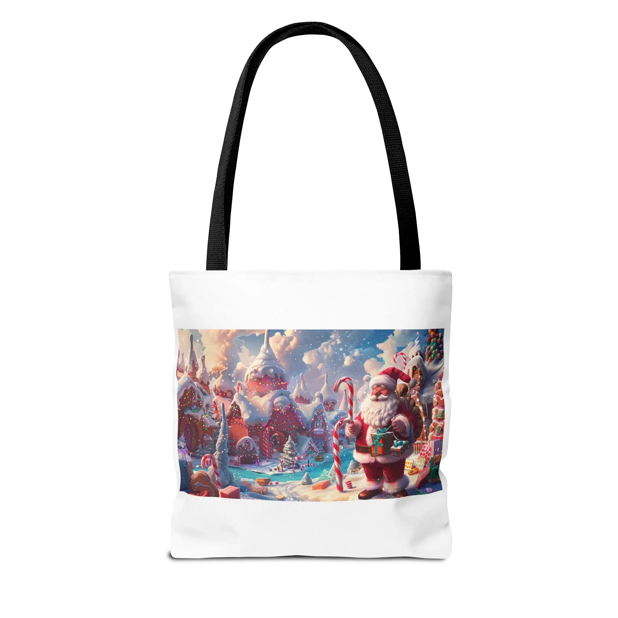 Santa Claus Holiday Tote Bag, AOP Printing, Christmas Gift Bag, Festive Shopping Tote, Fun Winter Accessories, Unique Holiday Item - 250 USA Celebration