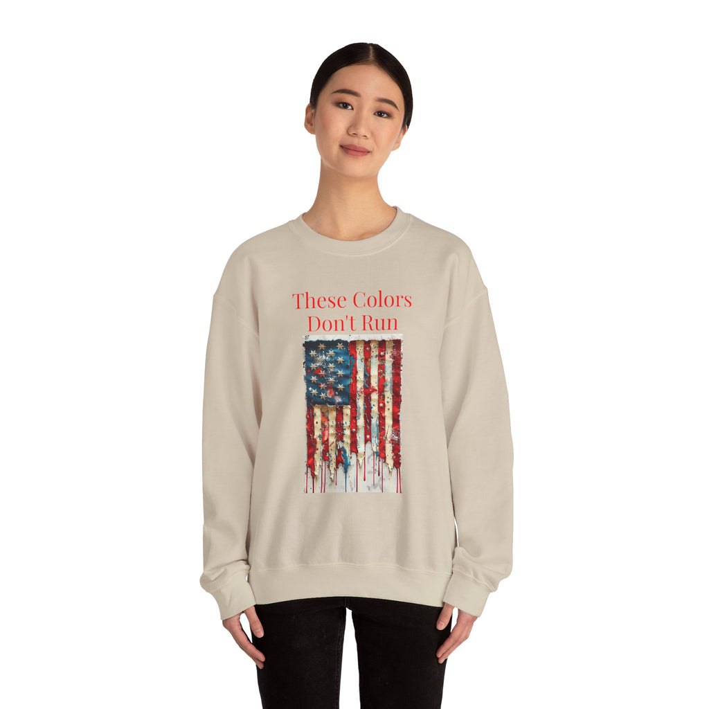 Patriotic Vintage Crewneck Sweatshirt, USA Flag Design, Unisex Sweatshirt, Cozy Apparel for Independence Day, Gift for Veterans