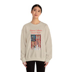 Patriotic Vintage Crewneck Sweatshirt, USA Flag Design, Unisex Sweatshirt, Cozy Apparel for Independence Day, Gift for Veterans