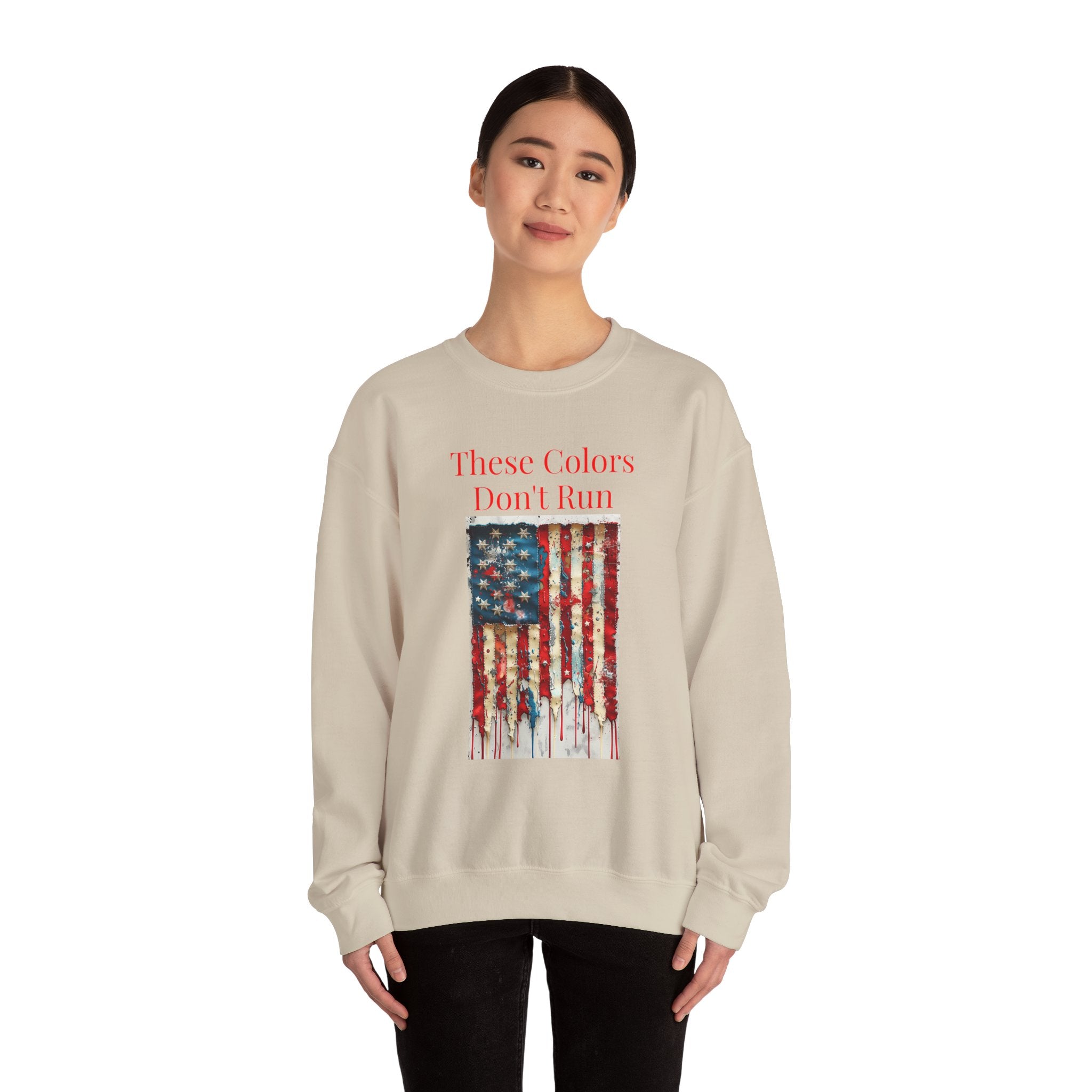 Patriotic Vintage Crewneck Sweatshirt, USA Flag Design, Unisex Sweatshirt, Cozy Apparel for Independence Day, Gift for Veterans