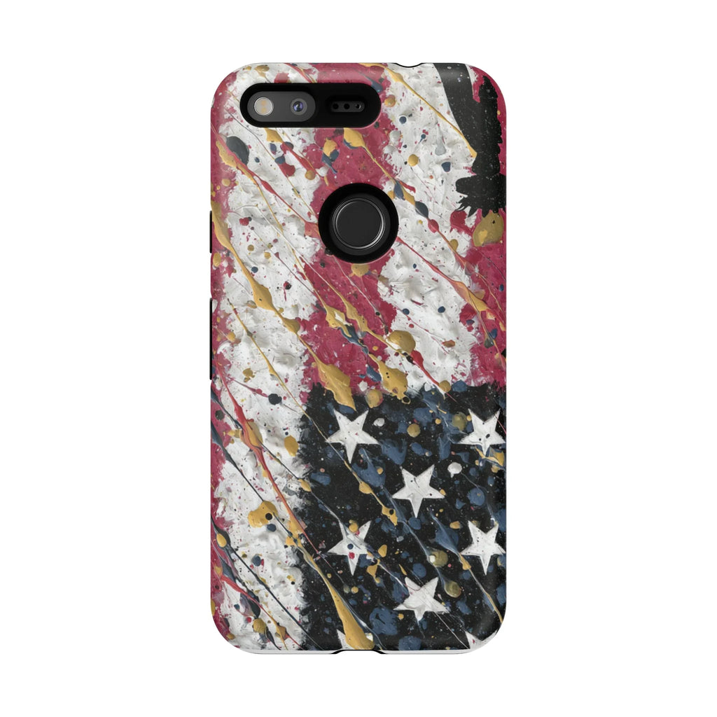 Abstract Drip American Flag Phone Case | Tough Case - 250 USA Celebration
