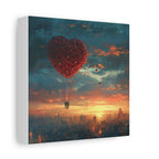 Romantic Canvas Wall Art, Love, Heart Balloon Art, Gift for Couples, Valentines Wall Decor, Valentine's Day Women's Merchandise, Valentines - 250 USA Celebration