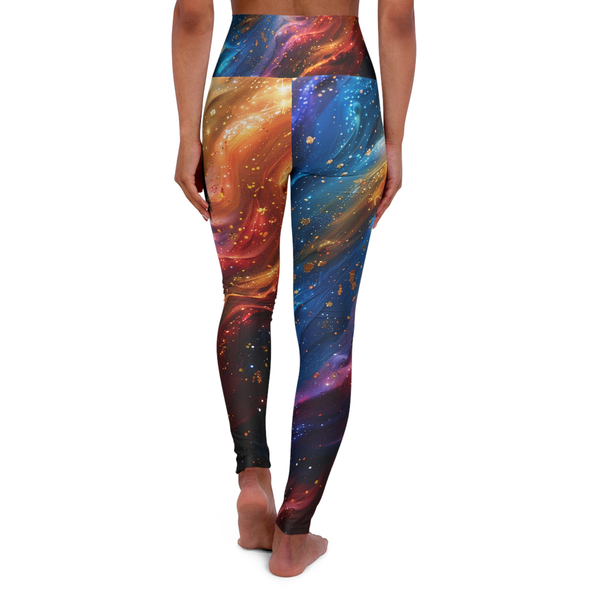 Galaxy Swirl High-Waisted Yoga Leggings — Colorful Cosmic Activewear