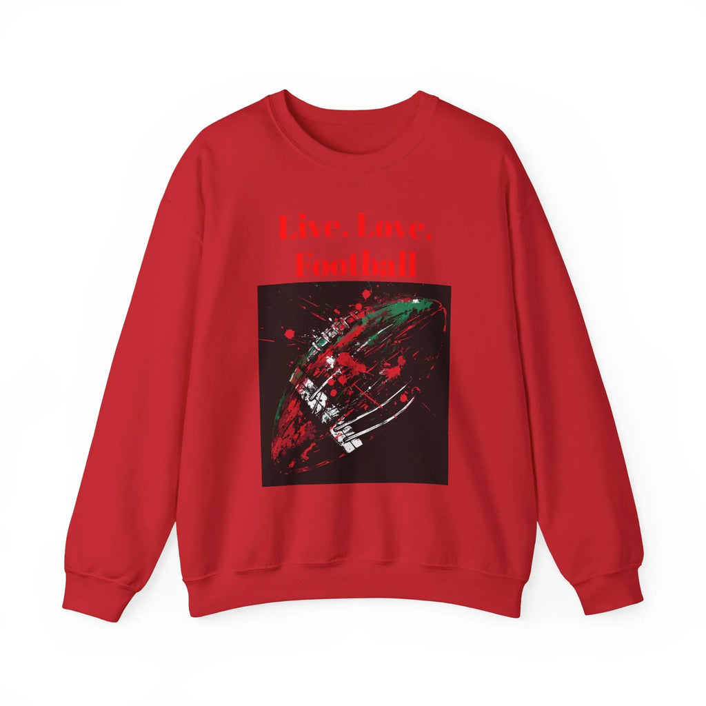 Football Sweatshirt, Live Love Football Crewneck Jumper, Sports Fan Gift, Game Day Apparel, Team Spirit Top, Unisex Sweatshirt - 250 USA Celebration