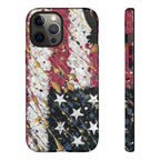Abstract Drip American Flag Phone Case | Tough Case - 250 USA Celebration