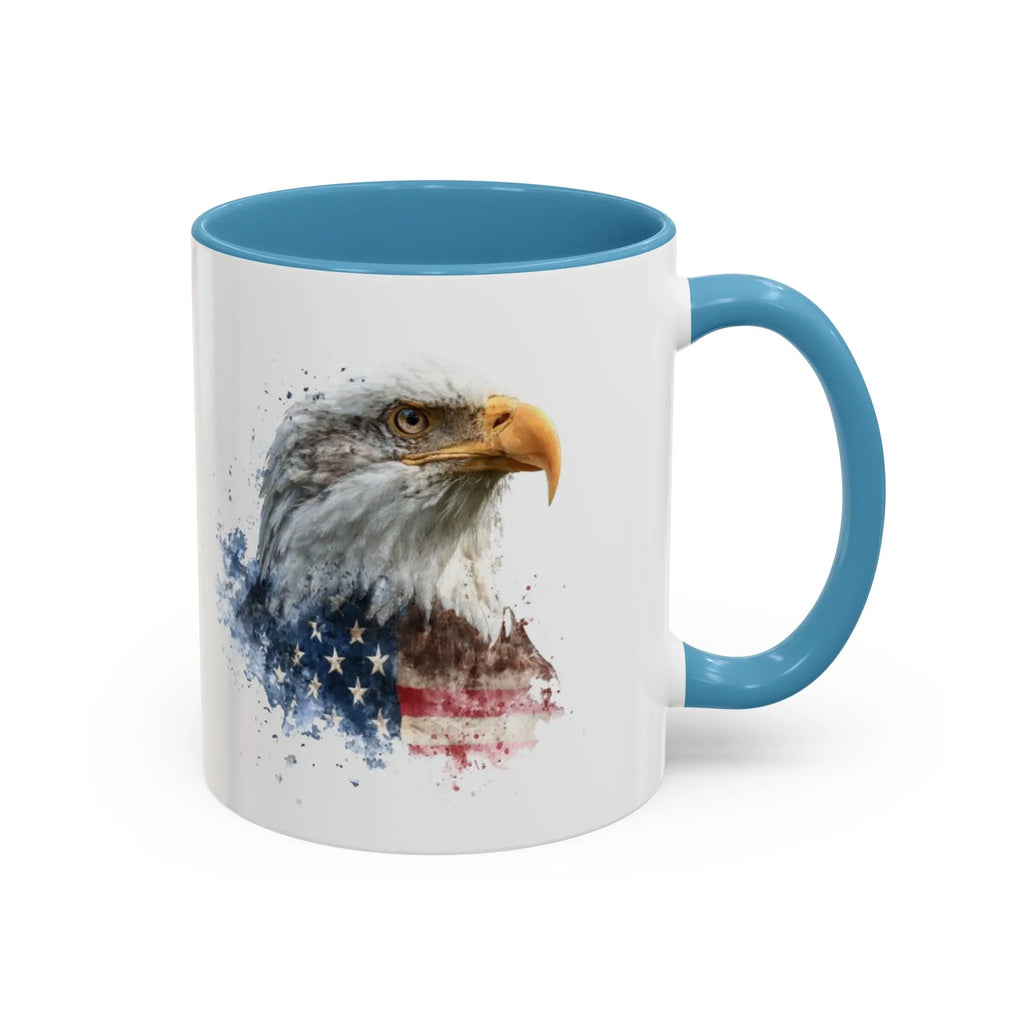 American Bald Eagle watercolor, Coffee Mug | Patriotic flag design - 250 USA Celebration