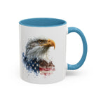 American Bald Eagle watercolor, Coffee Mug | Patriotic flag design - 250 USA Celebration