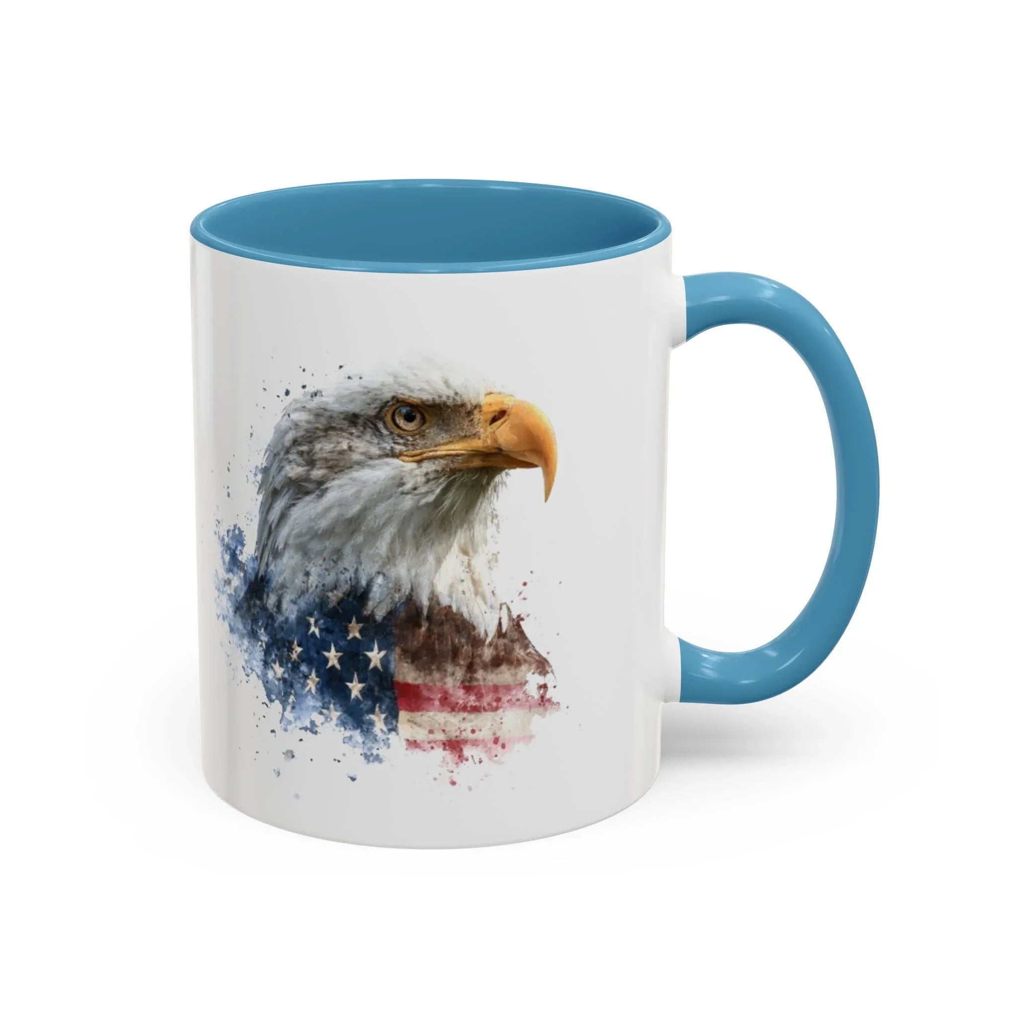 American Bald Eagle watercolor, Coffee Mug | Patriotic flag design - 250 USA Celebration