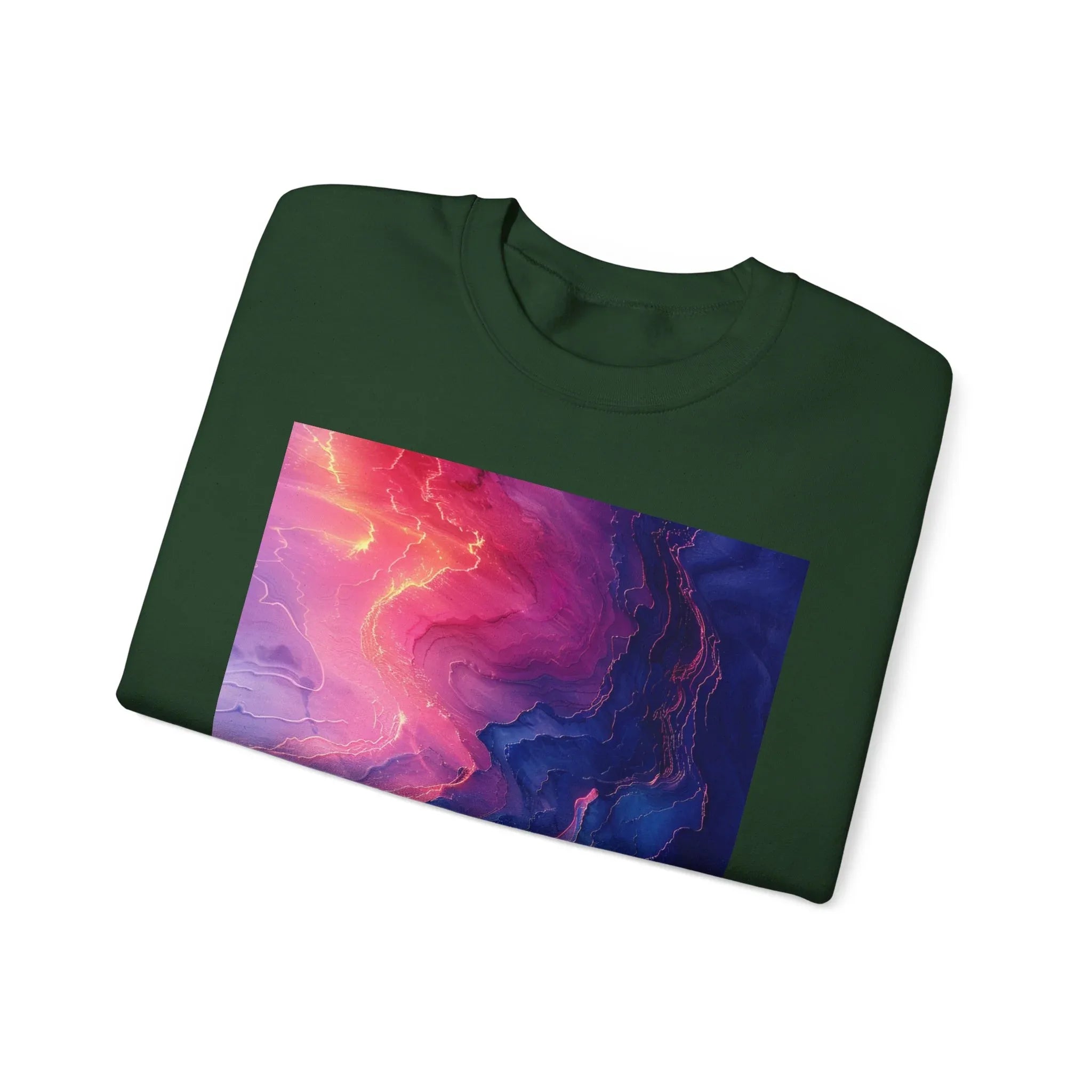 Abstract Nebula Art Crewneck Sweatshirt | Colorful Galaxy Print - 250 USA Celebration