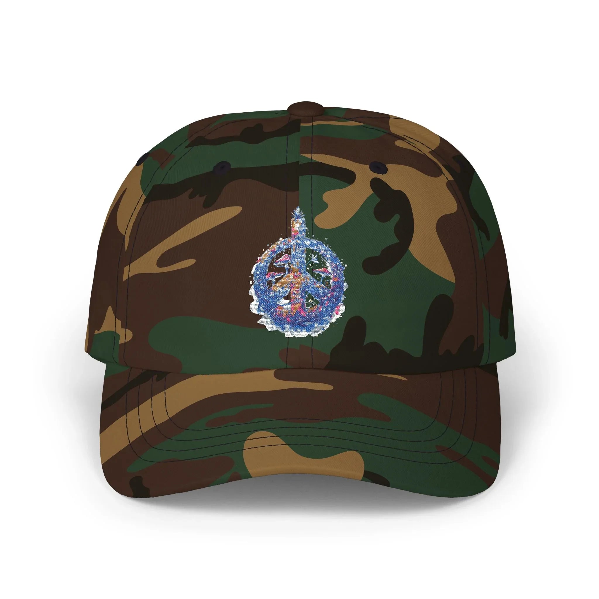 Peace Sign Floral Dad Cap | Watercolor Flower Peace Hat - 250 USA Celebration