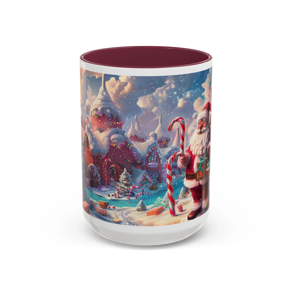 Festive Santa in Candy Wonderland mug | Holiday Christmas ceramic mug - 250 USA Celebration