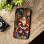 Santa Claus Storytime Tough Phone Case | Christmas holiday scene, kids and cookies - 250 USA Celebration