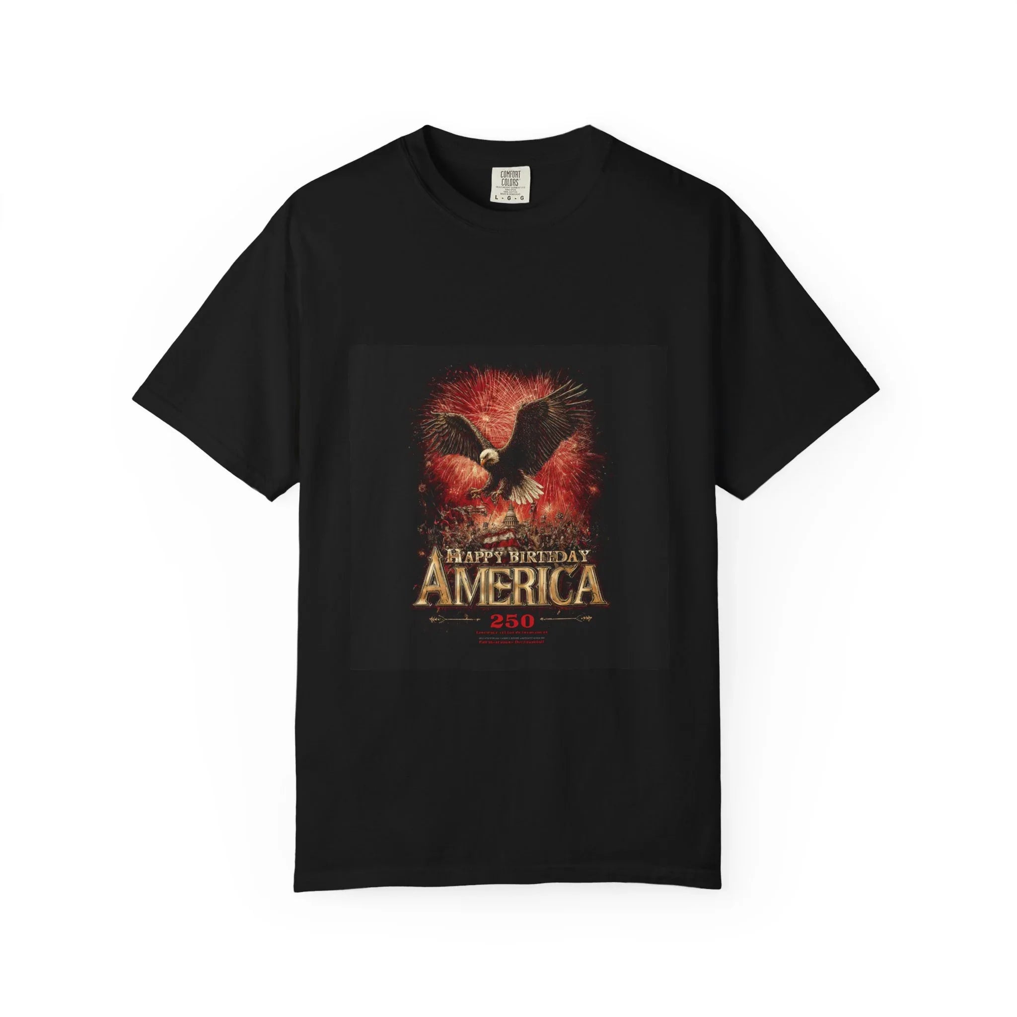 Bald Eagle with Fireworks T-shirt | America 4th of July Patriotic Tee - 250 USA Celebration