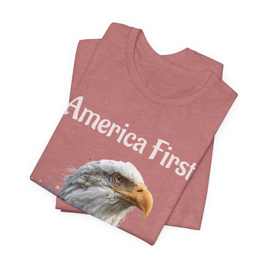 America First Eagle T-Shirt – Patriotic Bald Eagle Tee