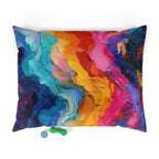 Abstract Rainbow Pet Bed — Colorful Swirl Dog & Cat Cushion