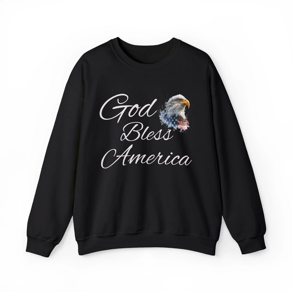 God Bless America eagle graphic Sweatshirt | patriotic USA flag-inspired design - 250 USA Celebration