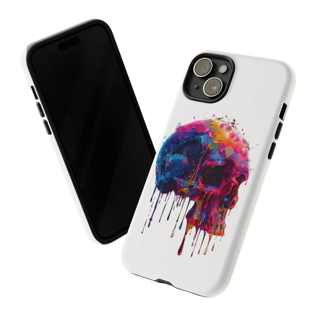 Colorful Drip Skull Phone Case | Hard Plastic Protective Case - 250 USA Celebration