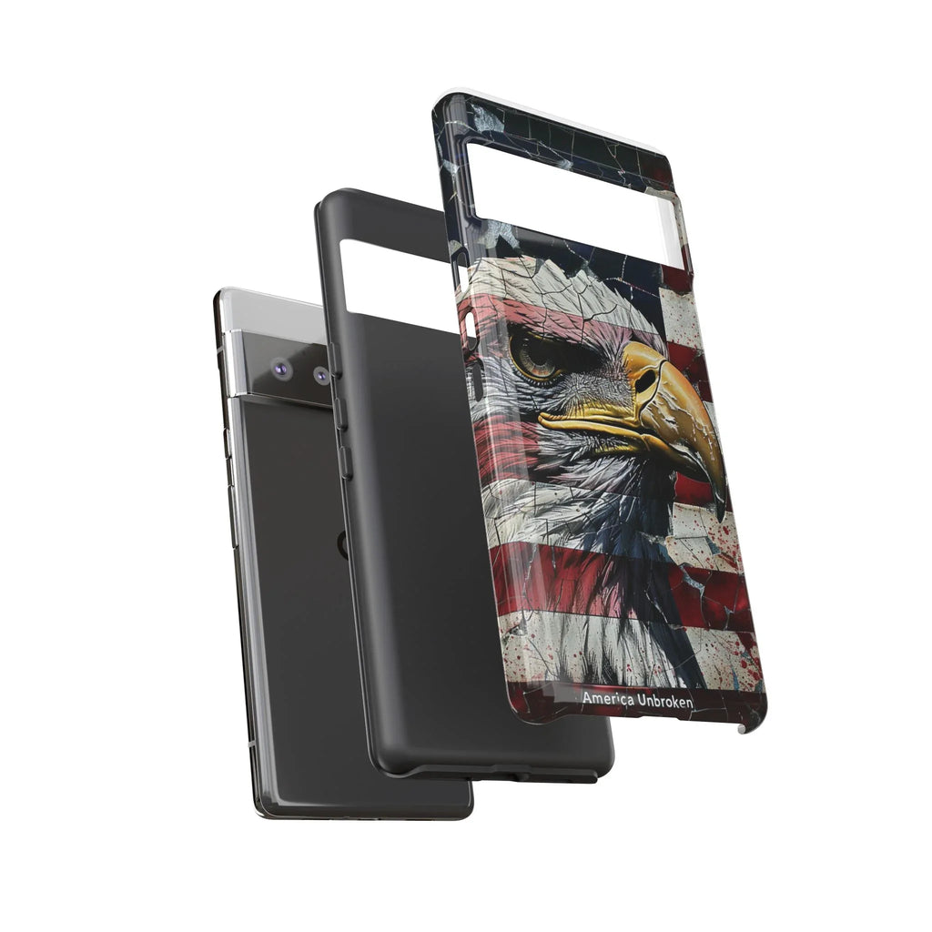 American Flag Bald Eagle phone case | Patriotic iPhone cover, cracked vintage flag design - 250 USA Celebration